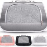 Small Pet Carrier for Cats, Rabbits, Guinea Pigs  Airline Approved Soft-Sided Travel Bag, Lightweight Dog Carrier, Ventilated & Foldable (Up to 10 lbs, Grey)