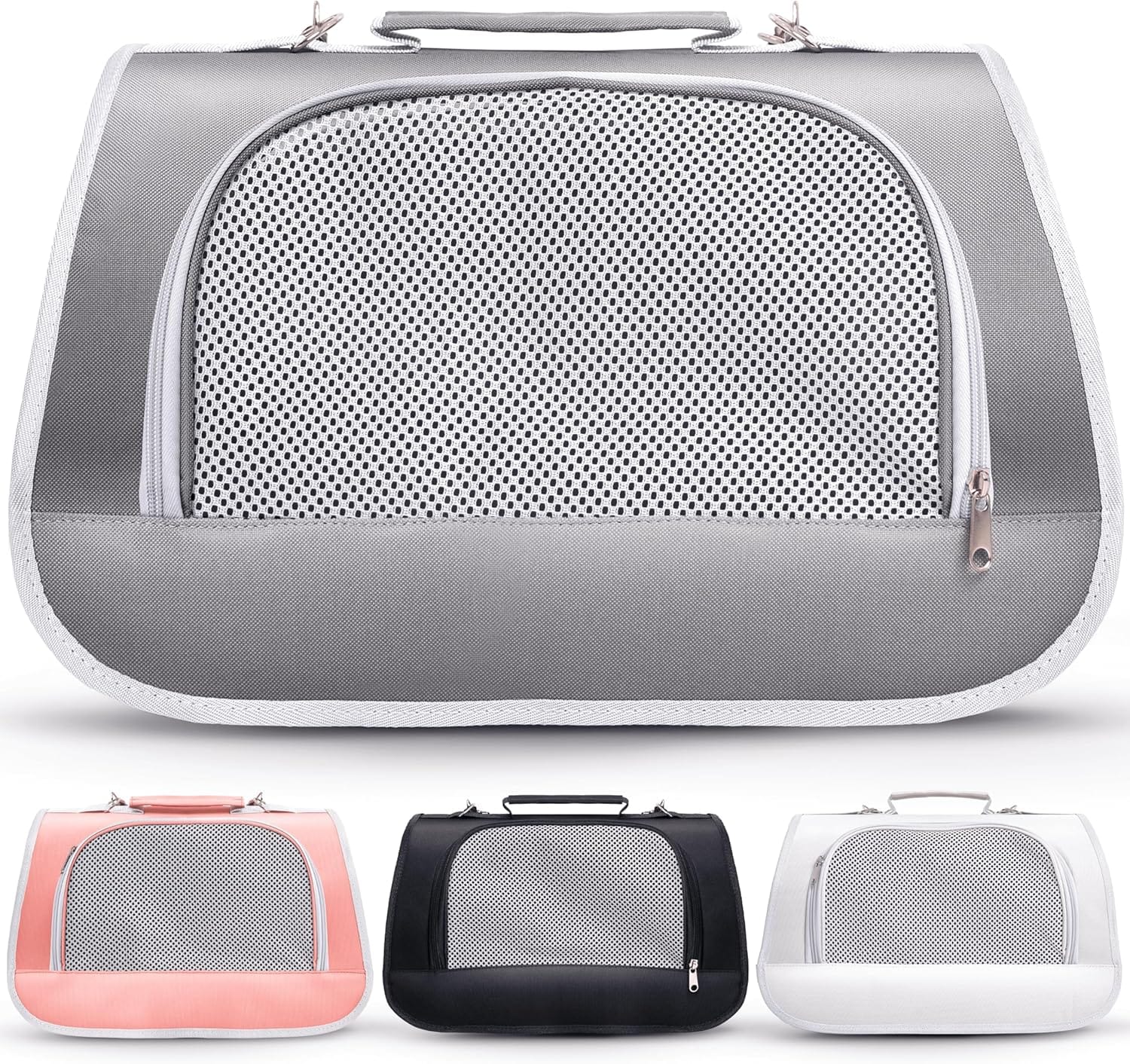 Small Pet Carrier for Cats, Rabbits, Guinea Pigs Airline Approved Soft-Sided Travel Bag, Lightweight Dog Carrier, Ventilated & Foldable (Up to 10 lbs, Grey) Small Pet Carrier for Cats, Rabbits, Guinea Pigs Airline Approved Soft-Sided Travel Bag, Lightweight Dog Carrier, Ventilated & Foldable (Up to 10 lbs, Grey)