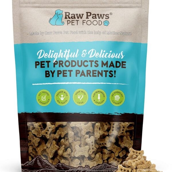Raw Paws Mini Bones for Dogs - Sweet Potato & Honey Recipe, 10-oz - Made in USA Dog Biscuits, Small Training Treats for Dogs - Wheat, Corn, Soy Free Crunchy Dog Treats