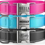 Personalized Reflective Dog Collar with Name and Phone Number, Engraved Pet ID Tag, Adjustable Nylon Collar with Quick Release Metal Buckle