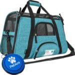 PetAmi Airline Approved Pet Carrier for Cat, Soft Sided Dog Carrier for Small Dog, Cat Travel Supplies Accessories Indoor Cat, Ventilated Pet Carrying Bag Medium Large Kitten Puppy, Large Heather Blue