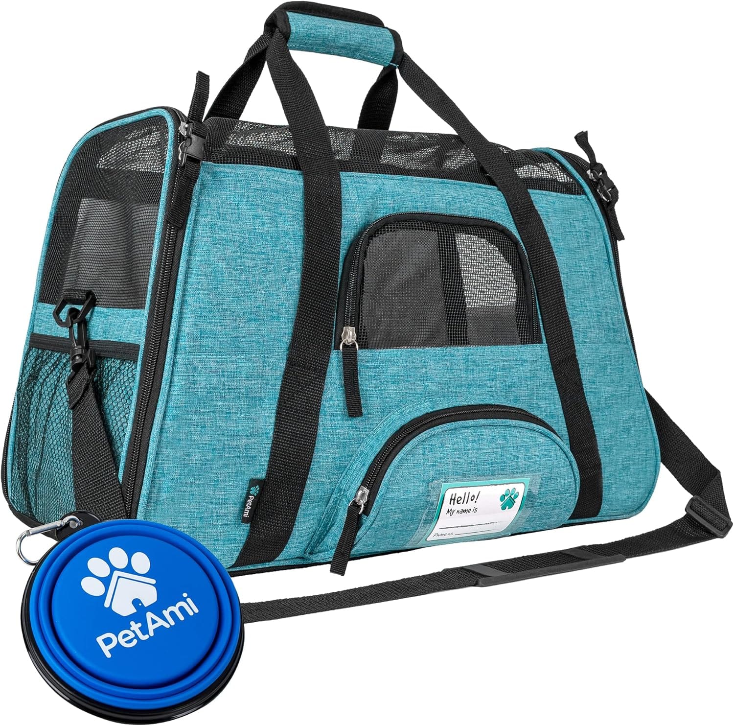 PetAmi Airline Approved Pet Carrier for Cat, Soft Sided Dog Carrier for Small Dog, Cat Travel Supplies Accessories Indoor Cat, Ventilated Pet Carrying Bag Medium Large Kitten Puppy, Large Heather Blue PetAmi Airline Approved Pet Carrier for Cat, Soft Sided Dog Carrier for Small Dog, Cat Travel Supplies Accessories Indoor Cat, Ventilated Pet Carrying Bag Medium Large Kitten Puppy, Large Heather Blue