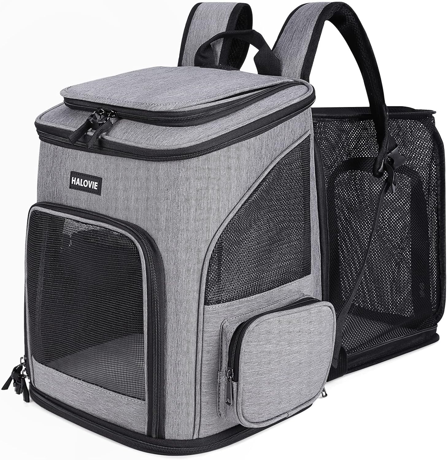 HALOVIE Pet Carrier Backpack Expandable for Cats Dogs Under 18 LB, Breathable Mesh Cat Backpack Carrier Bag, Foldable Dog Backpack Carrier for Small Dogs Rabbits Puppies HALOVIE Pet Carrier Backpack Expandable for Cats Dogs Under 18 LB, Breathable Mesh Cat Backpack Carrier Bag, Foldable Dog Backpack Carrier for Small Dogs Rabbits Puppies