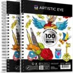 ARTISTIC EYE 9x12 Premium Sketch Book Set, 100 Sheets, Spiral Bound, 68lb (100gsm), Acid-Free Drawing Paper, Ideal for Kids, Teens & Adults (Set of 2)
