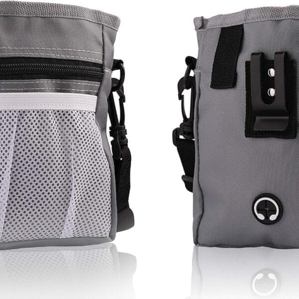 Pets First Dog Treat Training Pouch - Treat Bag for Kibble, Food, Toys, Accessories with Built-in Poop Bag Dispenser - Holder for Small, Medium & Large Dogs & Puppies with Multiple Ways to Wear