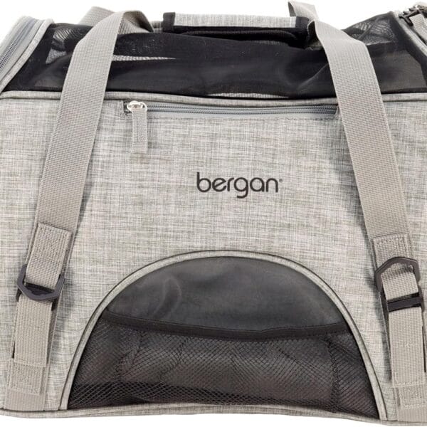 Coastal Pet Bergan Comfort Carrier - Breathable Travel Carrier for Dogs & Cats - Heather Grey, 19" x 10" x 13"
