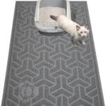 UPSKY Cat Litter Mat, Litter Trapping Mat Soft on Kitty Paws, Large Litter Box Mat 35" x 24" Scatter Control for Cat Litter, Waterproof and Extra Large Litter Box Carpet