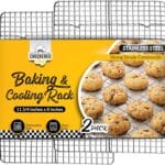 Checkered Chef Cooling Rack for Cooking and Baking - 8 x 11 " Set of 2 Stainless Steel, Oven Safe Grid Wire Cookie Cooling Racks