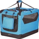 Amazon Basics Folding Portable Soft Pet Dog Crate Carrier Kennel, 26 x 18 x 18 inches, Blue