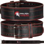 Dark Iron Fitness Weight Lifting Belt for Powerlifting Deadlift Training, Premium Leather for Core Support Gym Strength Workout
