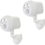 Mr. Beams MB382, 400 Lumen Version, Weatherproof Wireless Battery Powered Led Ultra Bright Spotlight with Motion Sensor, 2-Pack, White, White 400 Lumens (MB382-WHT-02-13)
