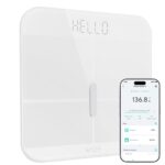 Wyze Smart Scale X - Digital Bathroom Scale for Body Weight, BMI, Body Fat, Muscle Mass, Heart Rate Monitor | ITO Glass & LED Backlight | Batteries Included, 400 lbs (White)