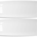 Rectangle White Serving Tray (2-Pack) - 17.5" Disposable Serving Platter for Appetizer, Fruits & Serving Dishes | Perfect Plastic Tray for Party Serveware