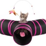 Pet Cat Tunnel Tube Cat Toys 3 Way Collapsible, Tunnels for Indoor CatsKitty Bored Peek Hole Toy Ball Cat, Puppy, Kitty, Kitten, Rabbit