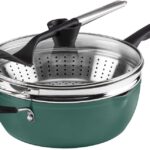 Cuisinart Preferred Pan 4-Pc Set - Sensible Sage Green (4.5 Qt. Multi-Purpose Pan w/Cover, Steamer, Slotted Turner)
