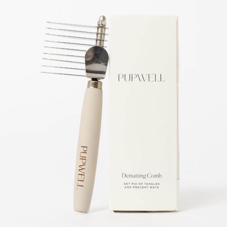 Pupwell Dematting Fur Steel Rake and Detangling Comb Tool for Dematting and Untangling Matted or Knotted Hair