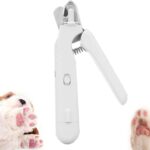 2 in 1 Dog Nail Clippers & Cat Nail Clipper with Guard, Silent,for Large Medium Small Dogs Cats Pets Claw Trimmer (White)