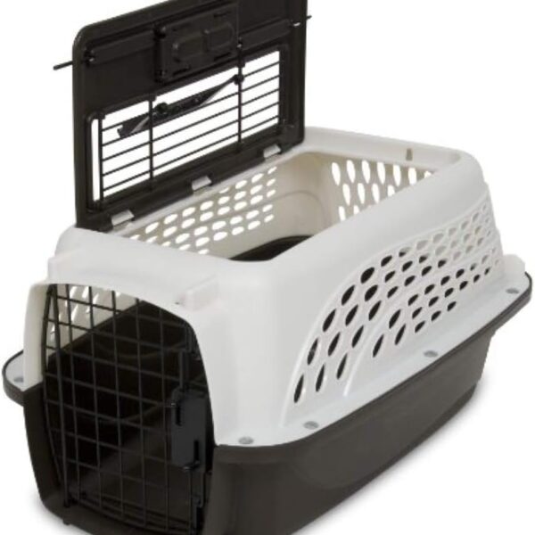 Petmate Dog Crates for Small Dogs & Cat Carriers, Two-Door Plastic Pet Kennel, Top & Front Loading, Made in USA, 19", White