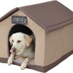 ANPPEX Large Dog House Indoor,2XL Size Indoor Dog House for Large and Medium Dogs,Covered Dog Bed with Cushion,Brown