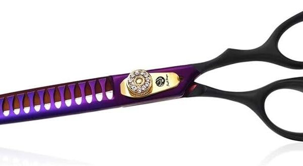 Purple Dragon Professional 7.0/8.0 inch Pet Grooming Hair Cutting Scissor and 6.75/8.0 inch Dog Chunker Shear - Japan 440C Stainless Steel for Pet Groomer or Family DIY Use (Chunker Scissor)