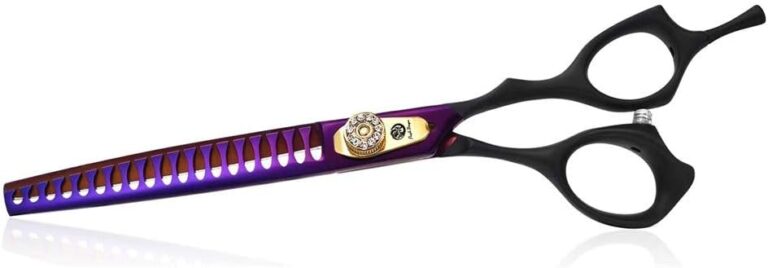 Purple Dragon Professional 7.0/8.0 inch Pet Grooming Hair Cutting Scissor and 6.75/8.0 inch Dog Chunker Shear - Japan 440C Stainless Steel for Pet Groomer or Family DIY Use (Chunker Scissor)