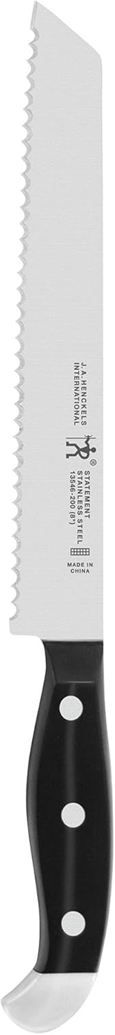 HENCKELS Statement Razor-Sharp 8-inch Bread Knife, Cake Knife, German Engineered Informed by 100+ Years of Mastery, Black HENCKELS Statement Razor-Sharp 8-inch Bread Knife, Cake Knife, German Engineered Informed by 100+ Years of Mastery, Black