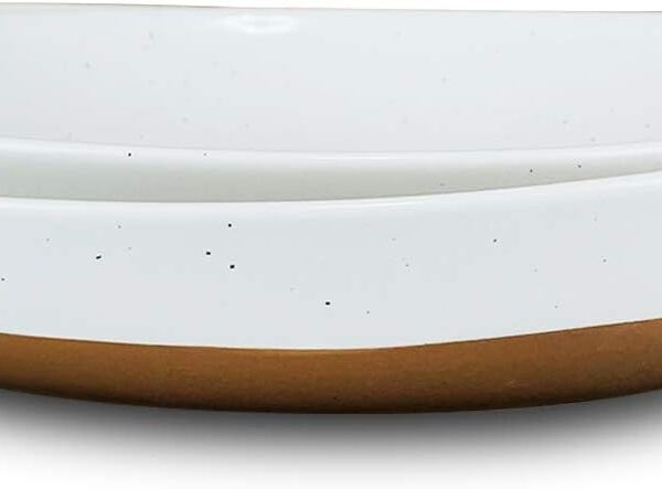 Mora Ceramic Large Serving Bowls- Set of 2 Oval Platters for Entertaining. Modern Kitchen Dishes for Dinner, Fruit, Salad, Turkey, etc. Oven, Dishwasher Safe, 55/35 oz, 13.5" / 11.8" - Vanilla White