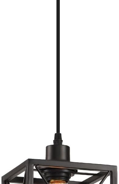 Black Pendant Lighting Modern Pendant Light, Adjustable Pendant Light Fixture,Pendant Lights Kitchen IslandLight (1 Pack Square Pendant Light)
