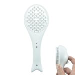 Puppy Brush, Self-Cleaning Dog Brush for Small Dogs - Grooming Tool for Yorkies, Shih Tzus, Maltipoos & More with One-Button Retractable Pins (White)