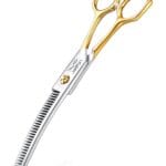 JASON Curved Thinner Dog Scissors - Ergonomic Updated Dog Grooming Scissors Sharp Curved Blender Dog Shears 440C Stainless Steel Grooming Shears Professional Pet Shears for Groomer