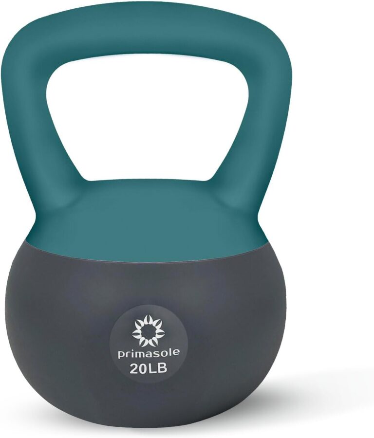 Primasole Soft Kettlebell - Anti-Slip Grip, Neoprene Material, Light Gray or Light Blue, Home Workout Kettlebell Weights for Strength Training