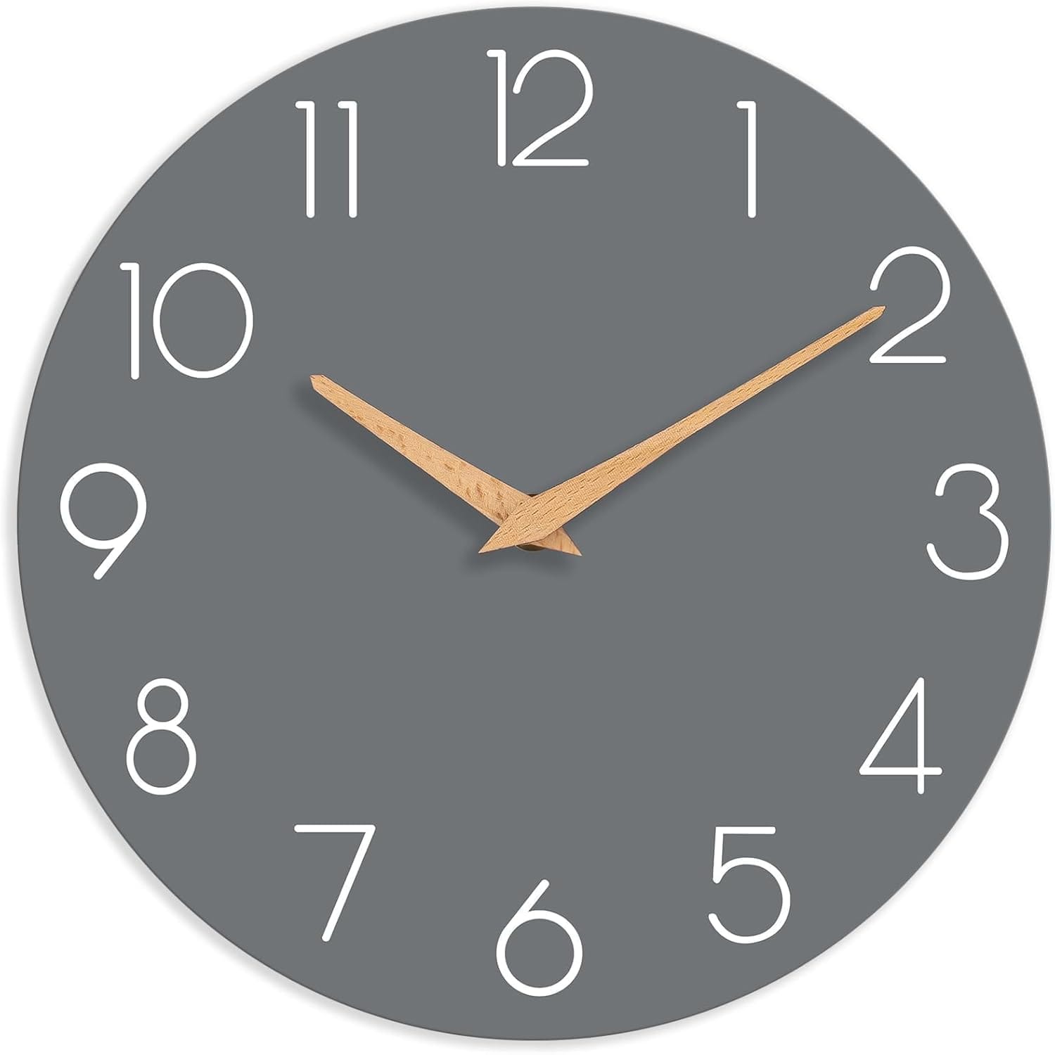 Wall Clock, Gray Silent Non-Ticking, Decorative Battery Operated Wall Clocks for Bedroom, Kitchen, Home, Office, School, Hotel (8 Inch) Wall Clock, Gray Silent Non-Ticking, Decorative Battery Operated Wall Clocks for Bedroom, Kitchen, Home, Office, School, Hotel (8 Inch)