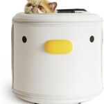 PURROOM Cat Carrier Backpack, Pet Backpacks for Carrying Small Dogs, Cute Design. Upper Cover & Side Ventilation Soft Mesh & Safety Straps. Used for Travel, Hiking, Car, Go to Vet, Outdoor.