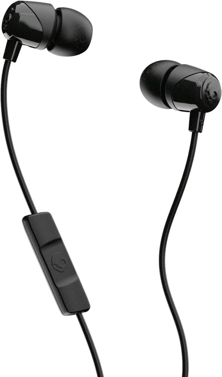 Skullcandy Jib Wired Earbuds with 3.5mm AUX Plug, Noise Isolating Fit, In-Line Microphone Call and Track Control, Convenient for Travel - Black