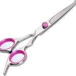 Dog Grooming Scissors,Pet Hair Scissors with Safety Round Tips Heavy Duty Titanium Stainless Steel Professional Dogs Cats Pets Grooming Shears (Round head straight scissors)