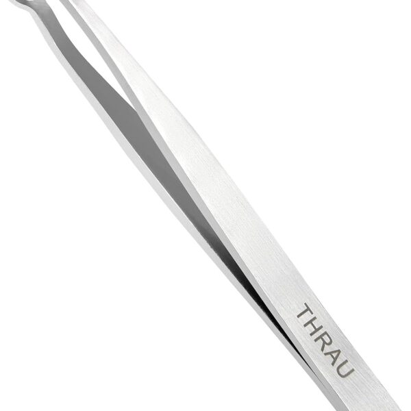 THRAU Nose Hair Trimmer for Men & Women, Stainless Steel Facial Hair Remover for Ear, Eyebrow and Beard, Round tip Trimming Tweezers, Body Grooming Kit