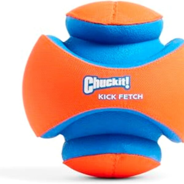 Chuckit! Kick Fetch Ball Dog Toy - Floats in Water - Perfect for Interactive Play - Made with Durable Rubber and Foam - For Large Dogs - Size Large - 8-inch Diameter - Pack of 1