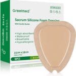 Sacrum Foam Dressing with Border Silicone Adhesive 6"x7" Waterproof Sacral Wound Dressing, High Absorbent Pads Breathable Bed Sore Pressure Wound Care Bandages 10 Packs