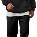 JMIERR Men's Hoodie Tracksuit 2 Pieces Set Novelty Color Block Pullover Fleece Hoodies Long Sleeve Casual Sweatshirt