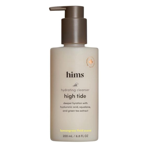 hims High Tide Hydrating Daily Cleanser for Men - Gentle Face Cleanser with Hyaluronic Acid, Squalane and Green Tea Extract - Lemongrass Field Scent