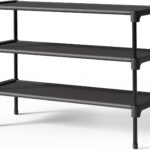 Kitsure Shoe Rack - Non-Woven Shoe Rack Shelf, Shoe Organizer for Closet, Entryway, Garage & Corridor, Stackable Shoe Shelves, 27.5" Wide - 3 Tier, Black