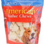 Pet Factory American Beefhide 4-5" Knotted Bones Dog Chew Treats - Natural Flavor, 8 Count/1 Pack