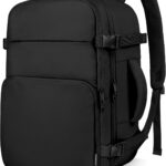 ZOMFELT Travel Backpack for Women Men, Carry on Backpack, TSA 15.6 inch Laptop Backpack Flight Approved, Personal Item Travel Bag Nurse Bag Casual Daypack for Weekender Business Trip, Black