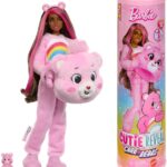 Barbie Cutie Reveal Care Bears Series Doll & Accessories Set with Cheer Bear Plush Costume & 10 Surprises Including Color Change & Mini Bear