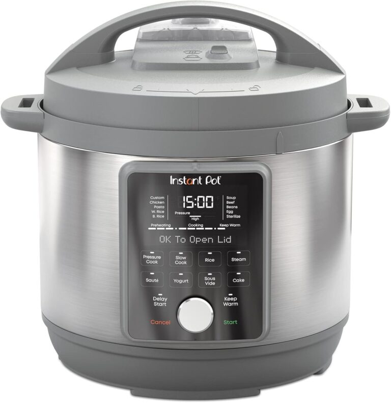 Instant Pot, 6-Quart Whisper Quiet 9-in-1 Electric Pressure Cooker, Slow Rice Steamer, Saut, Yogurt Maker, Warmer & Sterilizer, Free App with 800+ Recipes, Stainless Steel