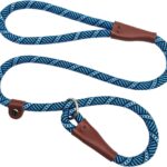 3 FT Slip Lead Dog Leash, 1/2 inch Rope Dog Walking and Training Lead, No Pull Strong Nylon Leash Great for Medium and Large (Blue)