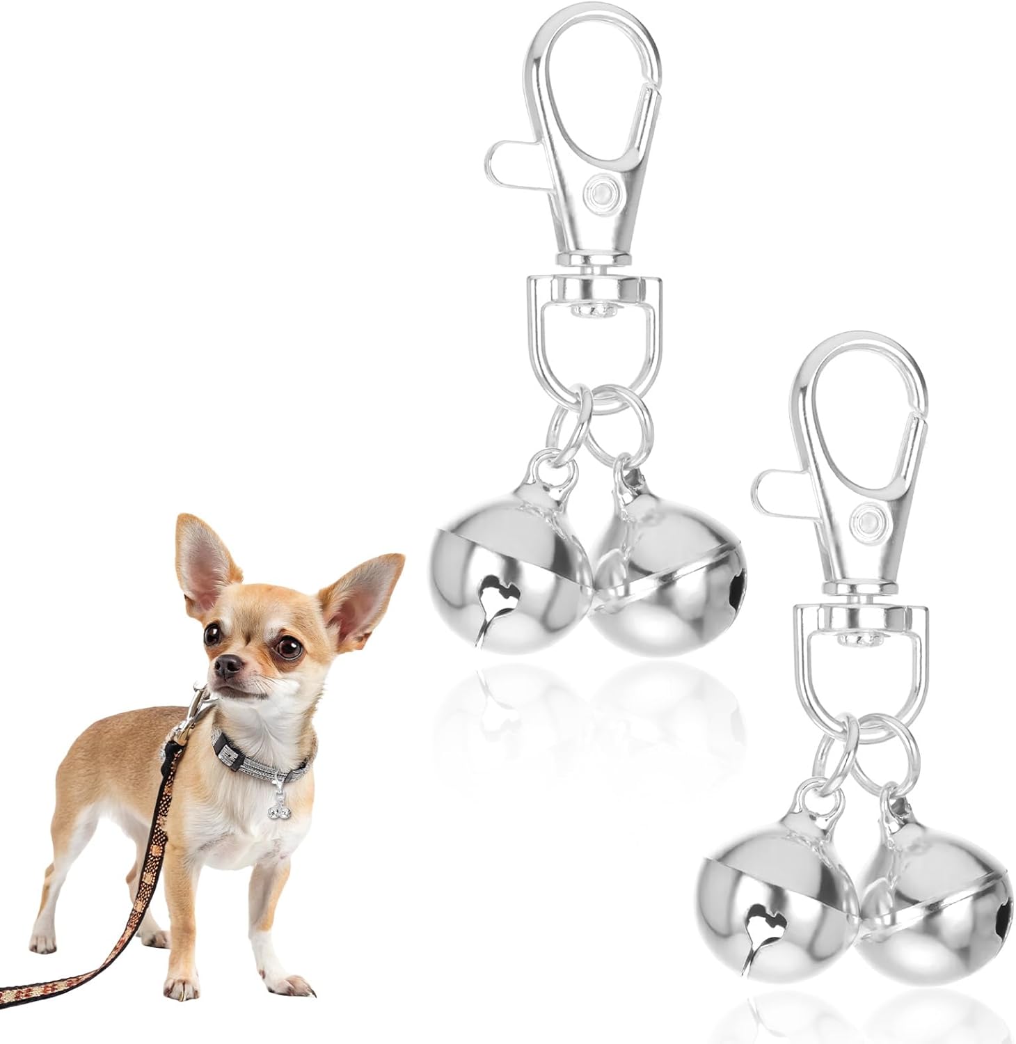2 Pcs Mini Dog Collar Bells, Cat Bell, Silver Pet Pendant Accessories for Training, Loud Charms for Dogs and Cats 2 Pcs Mini Dog Collar Bells, Cat Bell, Silver Pet Pendant Accessories for Training, Loud Charms for Dogs and Cats