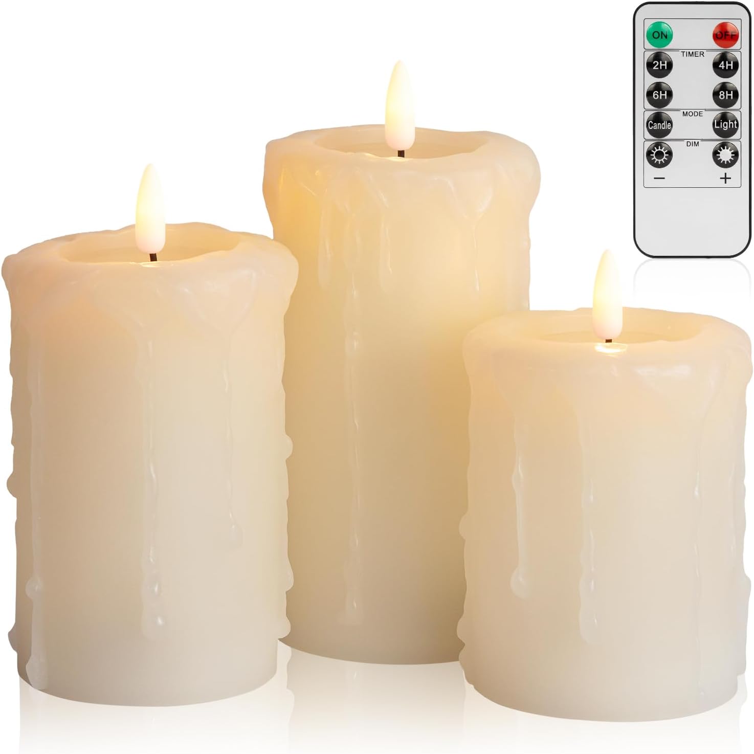 ANGELLOONG Flameless Candles with Remote, Battery Operated Candles with Flickering Flame, Fake LED Electric Timer Candles for Home Holiday Party Christmas Decor, Dripping ANGELLOONG Flameless Candles with Remote, Battery Operated Candles with Flickering Flame, Fake LED Electric Timer Candles for Home Holiday Party Christmas Decor, Dripping