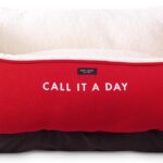 kate spade new york Fancy Dog Bed - 27" x 22" x 12" for Small & Medium Dogs, Washable Cover, Slip-Resistant (Red & Pink)