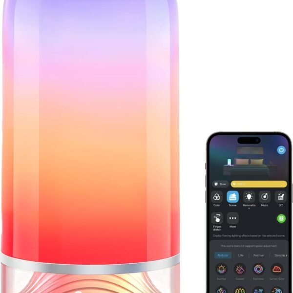 Govee RGBIC Smart Table Lamp 2, Touch Bedside Small Table Lamp Work with Matter, Alexa, LED Desk Lamp with 64 Scene Modes, Color Changing Lamp for Bedroom Living Room Dimmable Night Light(Corded)